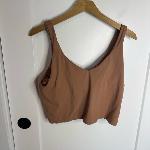 Lululemon Align Tank Top Shelf Bra Dusty Clay Nulu Cropped Active Size 14 - Picture 2 of 5